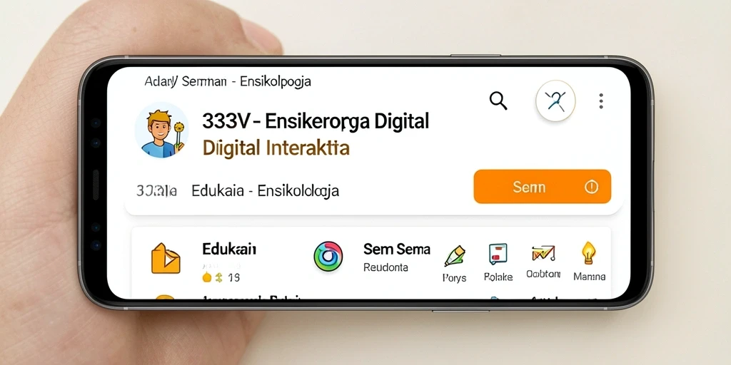 Tampilan antarmuka aplikasi 333V yang user-friendly dan informatif.