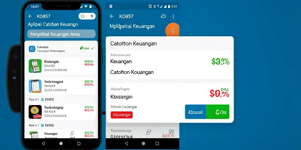 Tampilan antarmuka aplikasi Catatan Keuangan KO857 yang user-friendly.