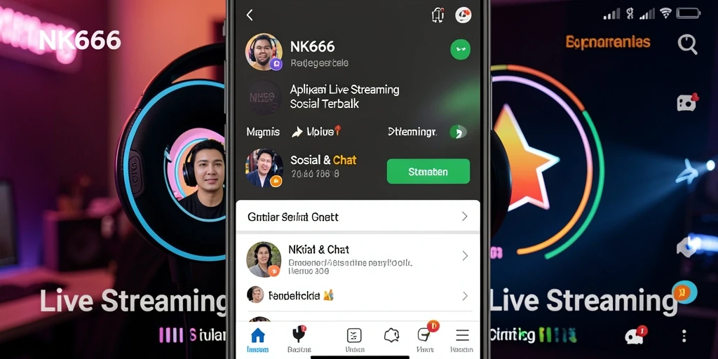 Antarmuka NK666 yang menarik dengan fitur Live Streaming.