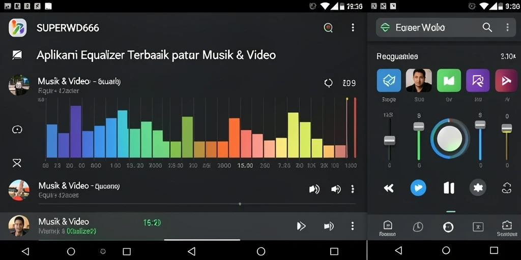 Antarmuka menawan dari aplikasi SUPERWD666 untuk penyesuaian Equalizer.