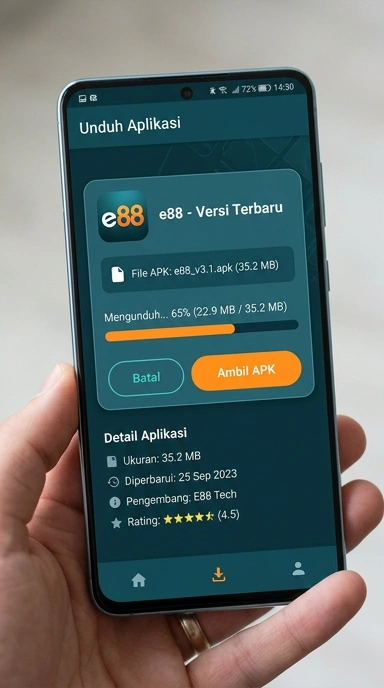 Tampilan halaman APK e88