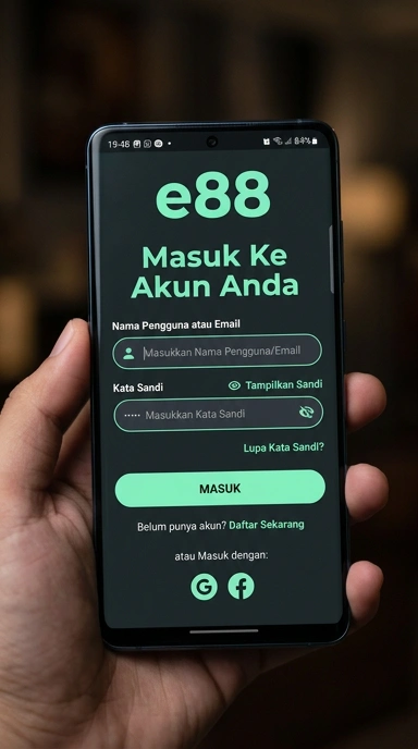 Tampilan halaman login e88