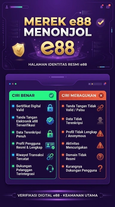 Tampilan kanal resmi e88